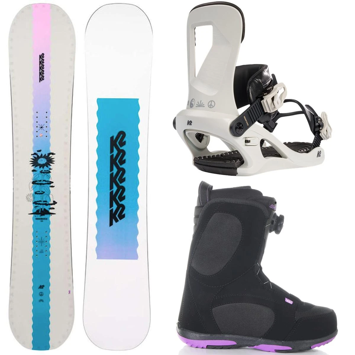K2 DREAMSICLE Women's Complete Snowboard Package 1 K2 DREAMSICLE Women's Complete Snowboard Package