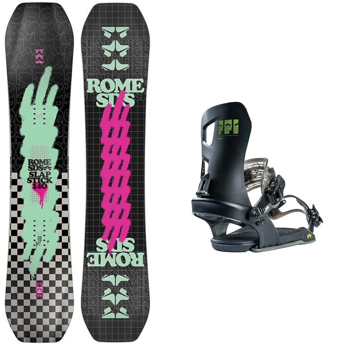 Rome Slapstick Kid's Snowboard 2023 With Rome Ace Bindings 1 Rome Slapstick Kid's Snowboard 2023 With Rome Ace Bindings